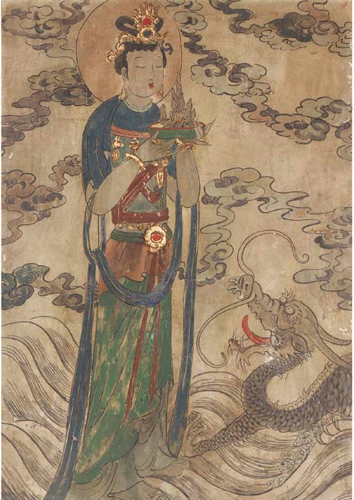 A CHINESE FRESCO PAINTING
EARLY MING DYNASTY