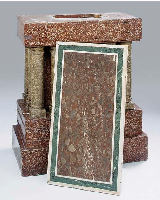 A Continental rectangular marble table top, early 20th century