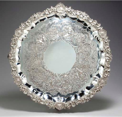 A WILLIAM IV SILVER SALVER,