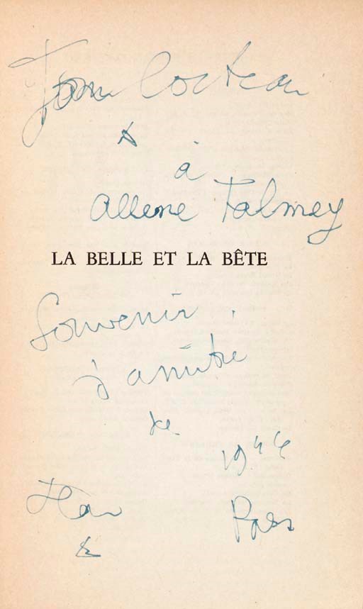 COCTEAU, Jean (1889-1963). La Belle et la Bete: Journal d'un film. Paris: J. B. Janin, 1946.