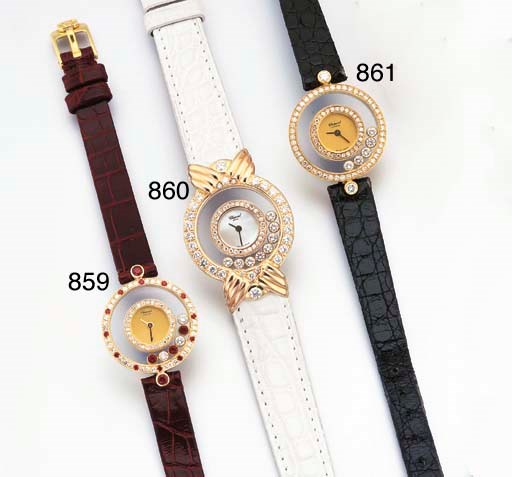 CHOPARD. A LADY'S 18K GOLD AND DIAMOND-SET WRISTWATCH