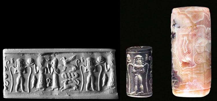 A SYRIAN HAEMATITE CYLINDER SEAL