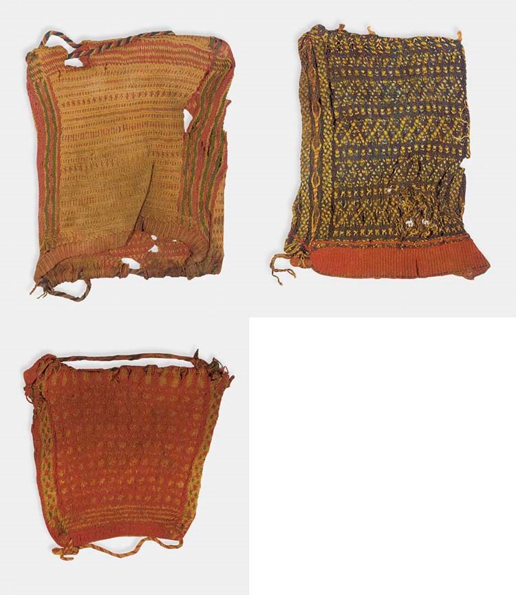 FIVE COPTIC POLYCHROME WOOL COWLS