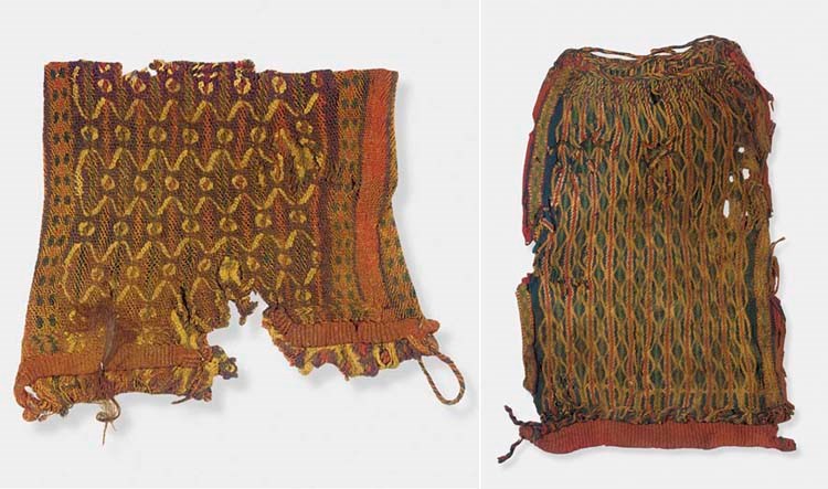FIVE COPTIC POLYCHROME WOOL COWLS