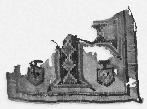 A COPTIC WOOL AND LINEN FRAGMENTARY PANEL