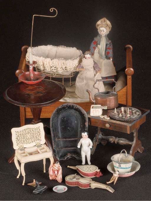 Early dolls' house furniture and accessories