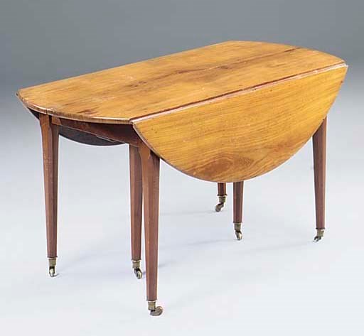 A DIRECTOIRE FRUITWOOD DROP LEAF DINING TABLE