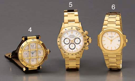 Rolex. An 18K gold self-winding water-resistant chronograph wristwatch with bracelet