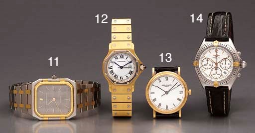 Audemars Piguet. A stainless steel and 18K gold octagonal-shaped wristwatch with bracelet