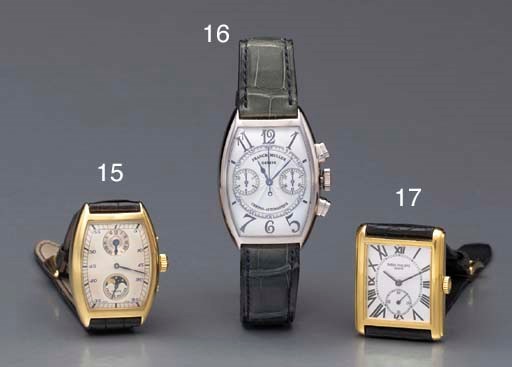 Patek Philippe. An 18K gold rectangular wristwatch