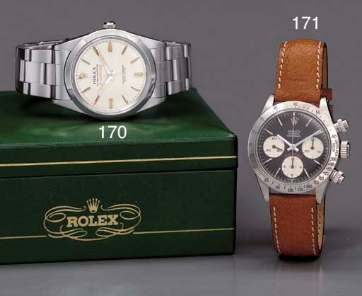 Rolex. A fine stainless steel self-winding water-resistant wristwatch with sweep center seconds and bracelet