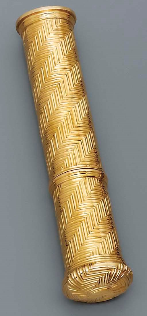 A LOUIS XV GOLD SEALING-WAX CASE
