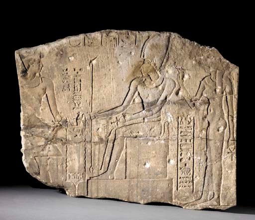 AN EGYPTIAN SANDSTONE RELIEF