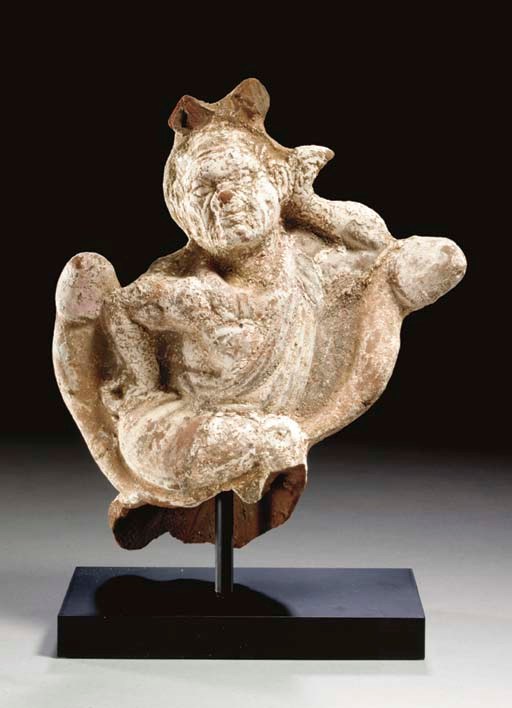 AN EGYPTIAN TERRACOTTA DOUBLE-PHALLIC GROTESQUE