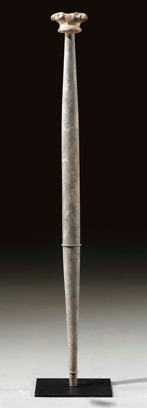 A BACTRIAN STONE AND LEAD MACE