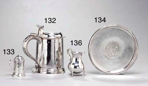 A GEORGE II SILVER KITCHEN PEPPER,