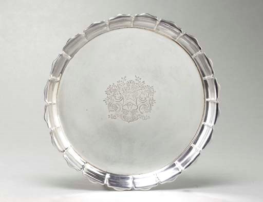 A GEORGE II SILVER SALVER,