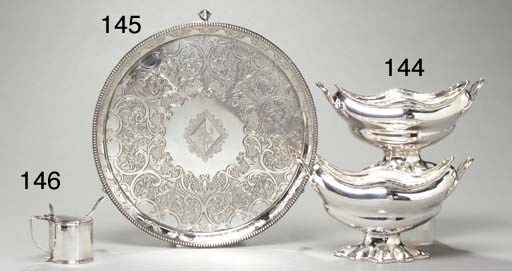 A PAIR OF ENGLISH SILVER SAUCE TUREENS,