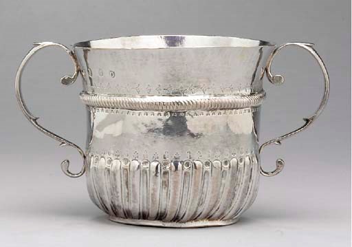 A GEORGE II SILVER PORRINGER,