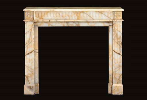 A FRENCH ONYX FIRE-SURROUND,