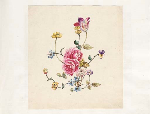 SAMSON & CO. Atelier (designers). [An album containing sixty original botanical designs for porcelain]. [Paris: 1845 or later].