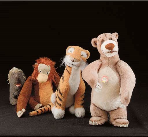 A rare set of Steiff Disney Jungle Book Characters