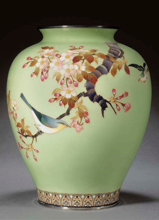 A cloisonne oviform vase
19th century
