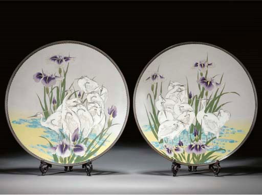 A pair of cloisonne chargers
19th Century