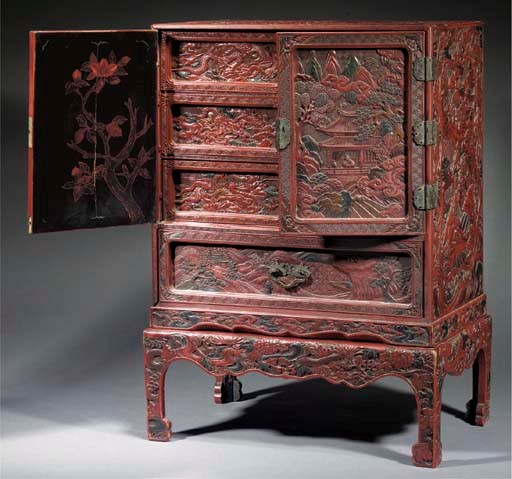 A lacquer cabinet on stand
Late 19th Century