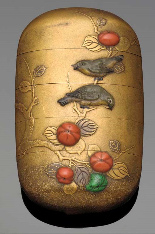 A lacquer four case inro
19th century