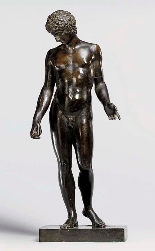 A BRONZE FIGURE OF THE BELVEDERE ANTINOUS