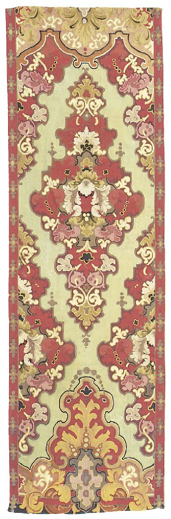 A SET OF THREE AUBUSSON PART METAL THREAD ENTRE FENETRES
