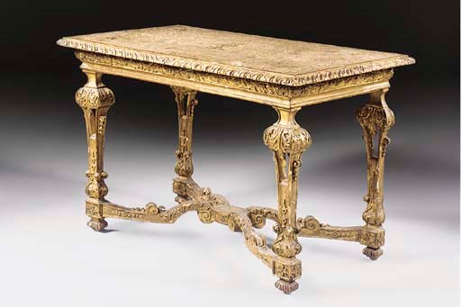 A GERMAN GILT-GESSO PIER TABLE