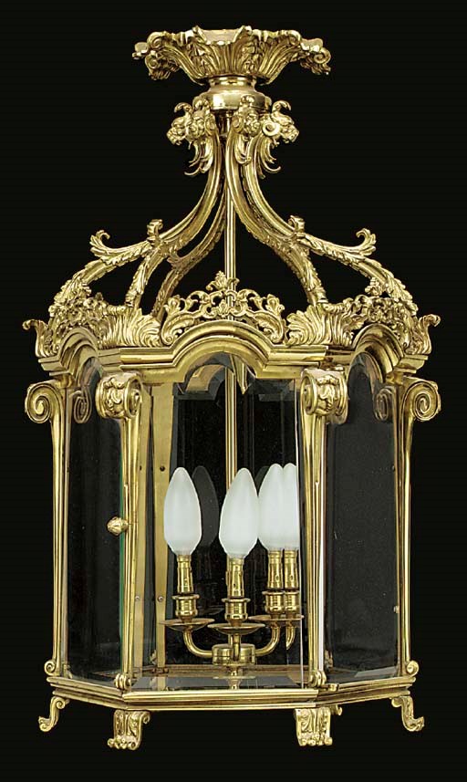 A brass hall lantern