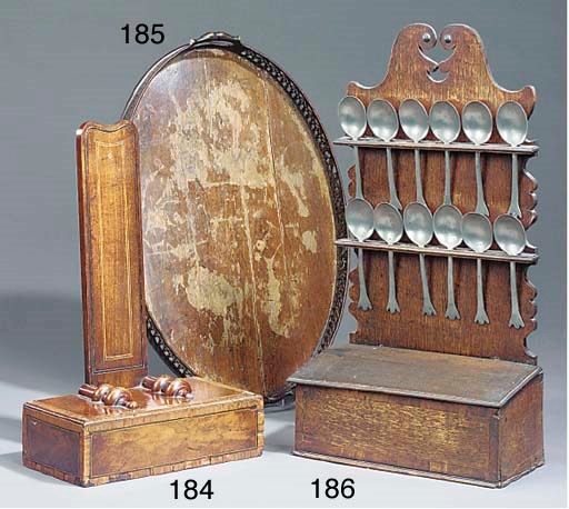 A regency mahogany and satinwood crossbanded plate stand
