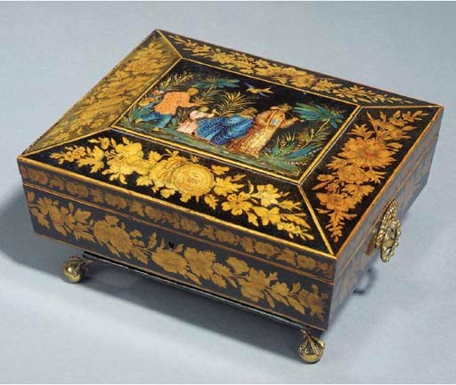 A Regency penwork work box