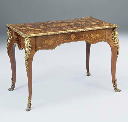A Louis XV style kingwood and floral marquetry centre table