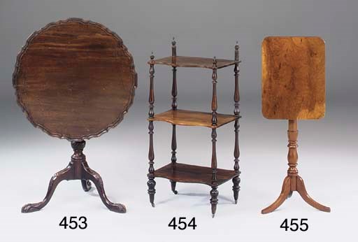 A Victorian rosewood three tier whatnot