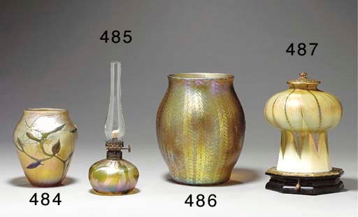 A 'MOSQUE' FAVRILE GLASS LANTERN