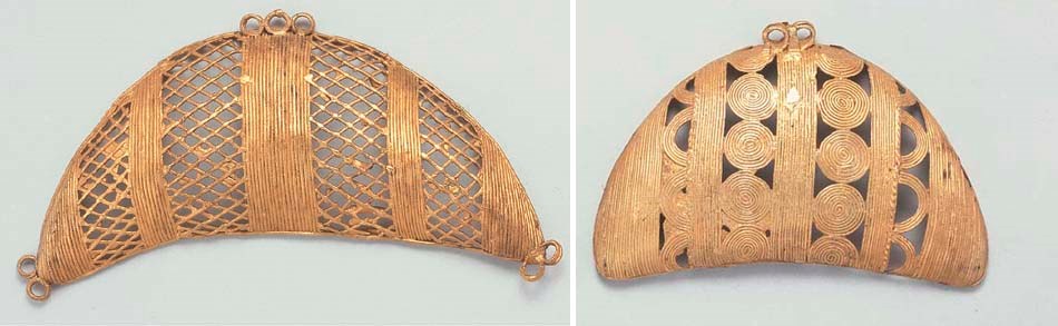DEUX PENDENTIFS EN OR-FETICHE AKAN
