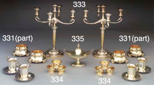 A Pair of Italian Gilt Five-Light Candleabra