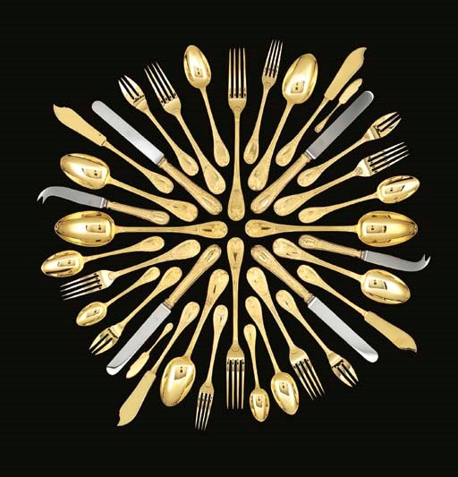 A French silver-gilt table-service