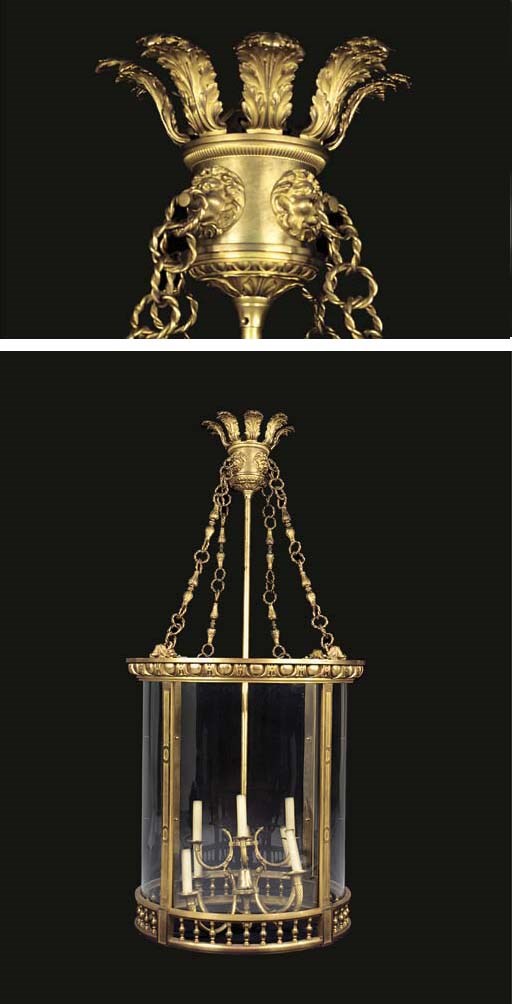 A FRENCH ORMOLU HALL LANTERN OF LOUIS XVI-STYLE