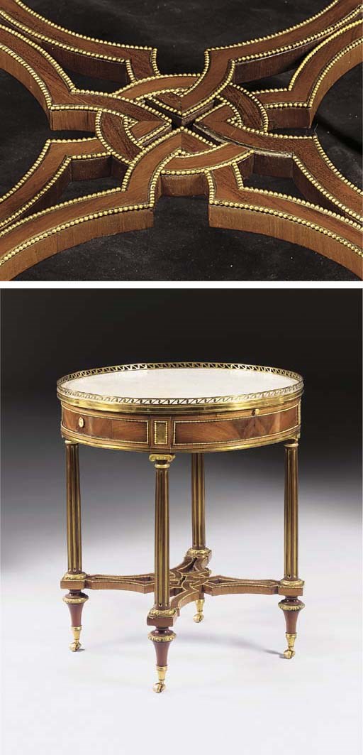 A LATE LOUIS XVI ORMOLU-MOUNTED MAHOGANY GUERIDON