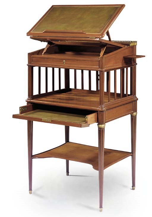 A LOUIS XVI ORMOLU-MOUNTED MAHOGANY BUREAU A PUPITRE