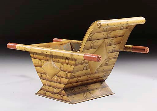 A FRENCH TOLE PEINTE SIMULATED BAMBOO JARDINIERE
