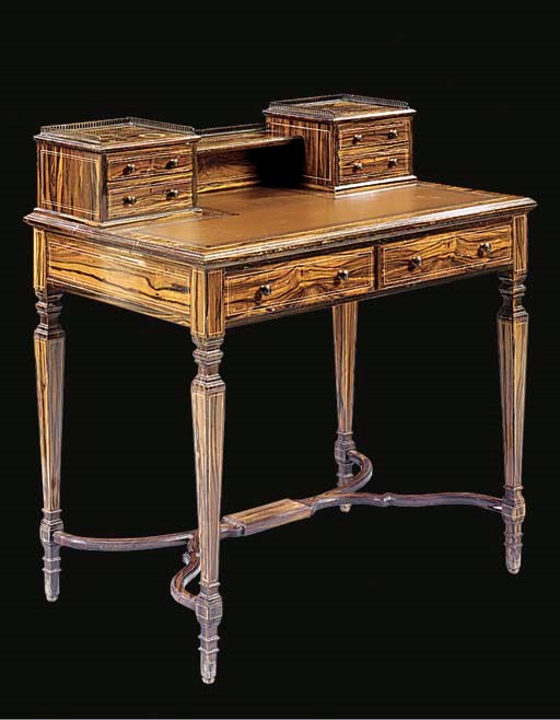 A VICTORIAN CALAMANDER BONHEUR DU JOUR