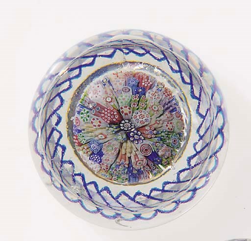 A Baccarat close millefiori mushroom weight
