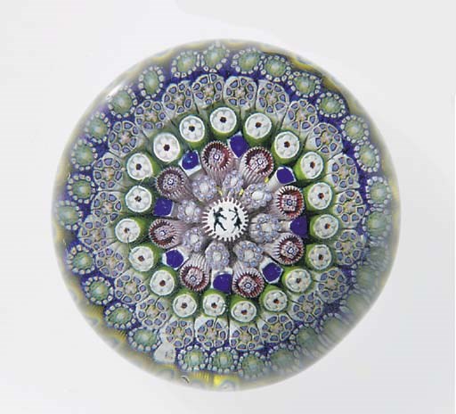 A St. Louis signed close concentric millefiori weight