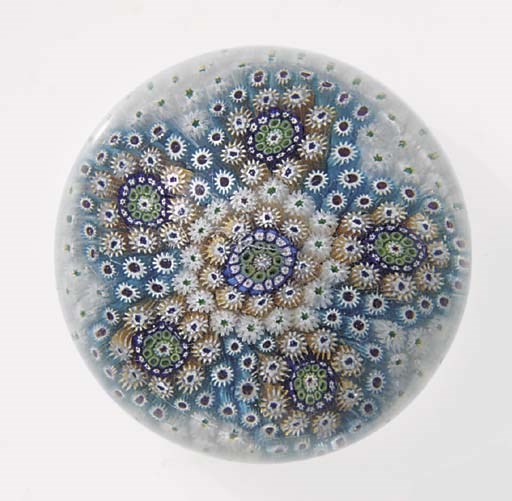 A St. Louis carpet-ground patterned millefiori weight